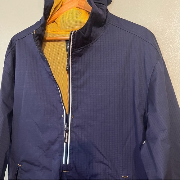 Vintage Starter Men’s 2/4 Zip Windbreaker Hoodie Jacket Blue M NWT - Picture 7 of 13